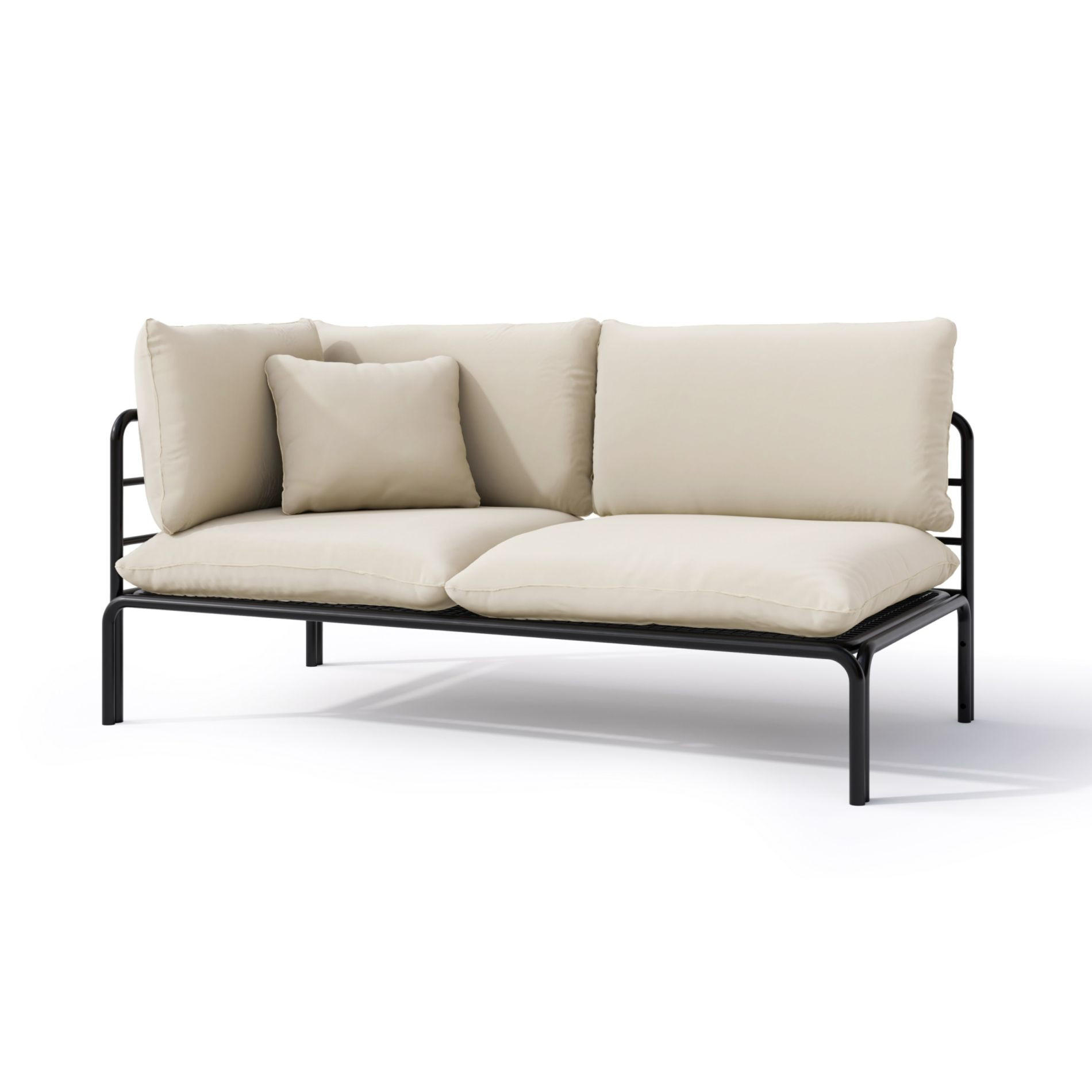 GARTEN-CHAISELONGUE Worcully Beige/Schwarz - Beige, Textil (147/80/80cm) - Selsey