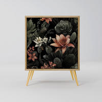 SIDEBOARD SECRET VERDURE, Eichefarben, 57,5x42x75,5 cm, Goldfarbene Metallfüße - Eichefarben/Goldfarben, Holzwerkstoff/Metall (57.5/75.5/42cm) - SpaceRebels