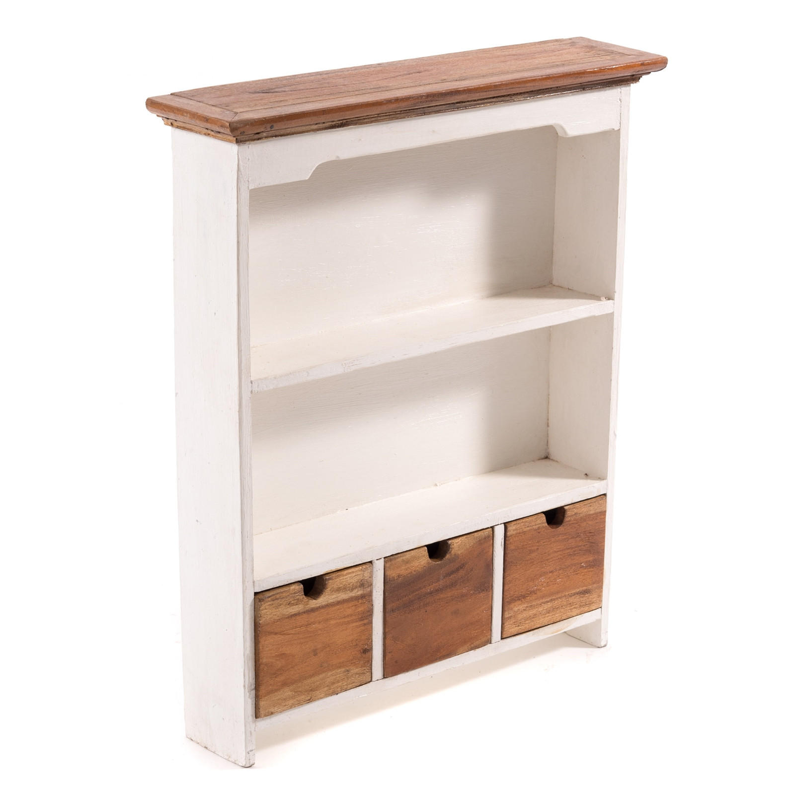WANDSCHRANK Jasmina Mahagoni Massivholz, 2 Ablagen, 3 Schubladen naturfarben - Naturfarben, Holz (50/60/12cm) - DESIGN DELIGHTS