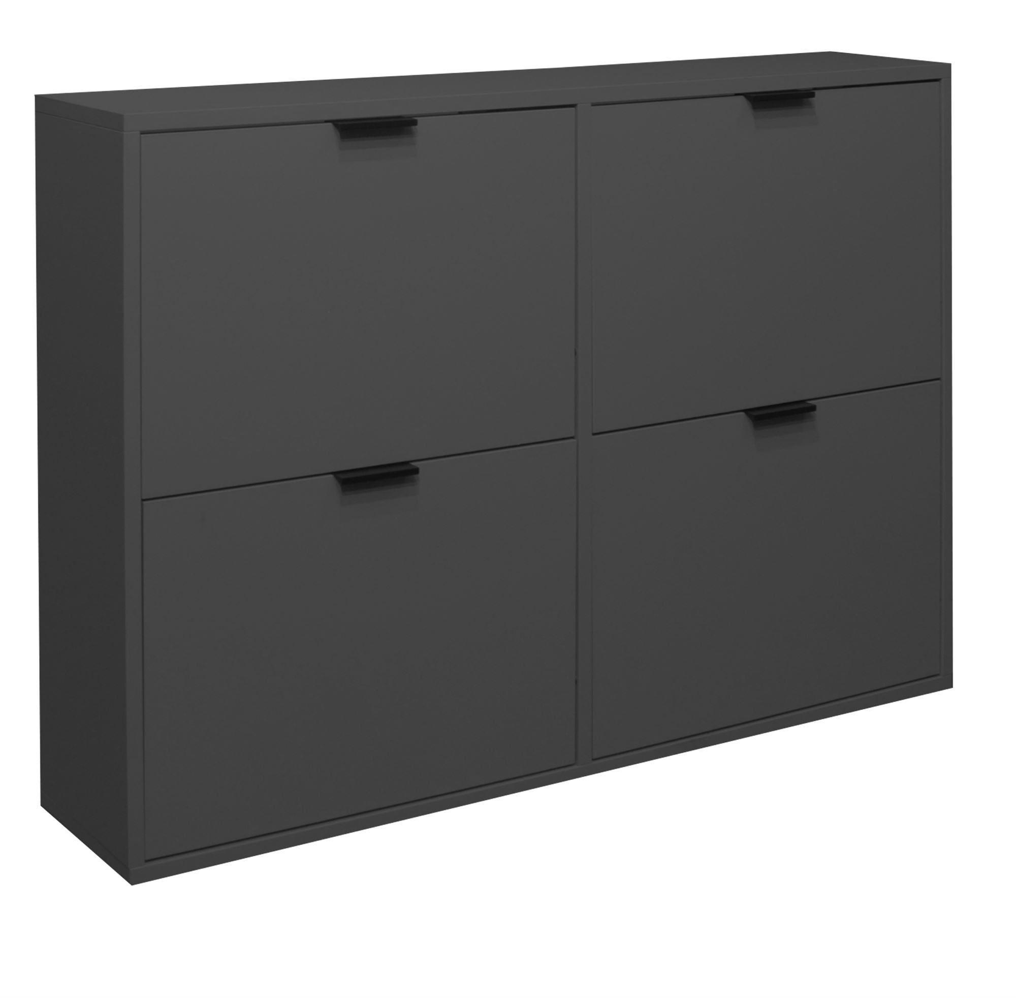 SCHUHSCHRANK Erna 120x25x86 Anthrazit matt Lack - Grau, Holzwerkstoff (120/86/25cm) - 58aufmkessel