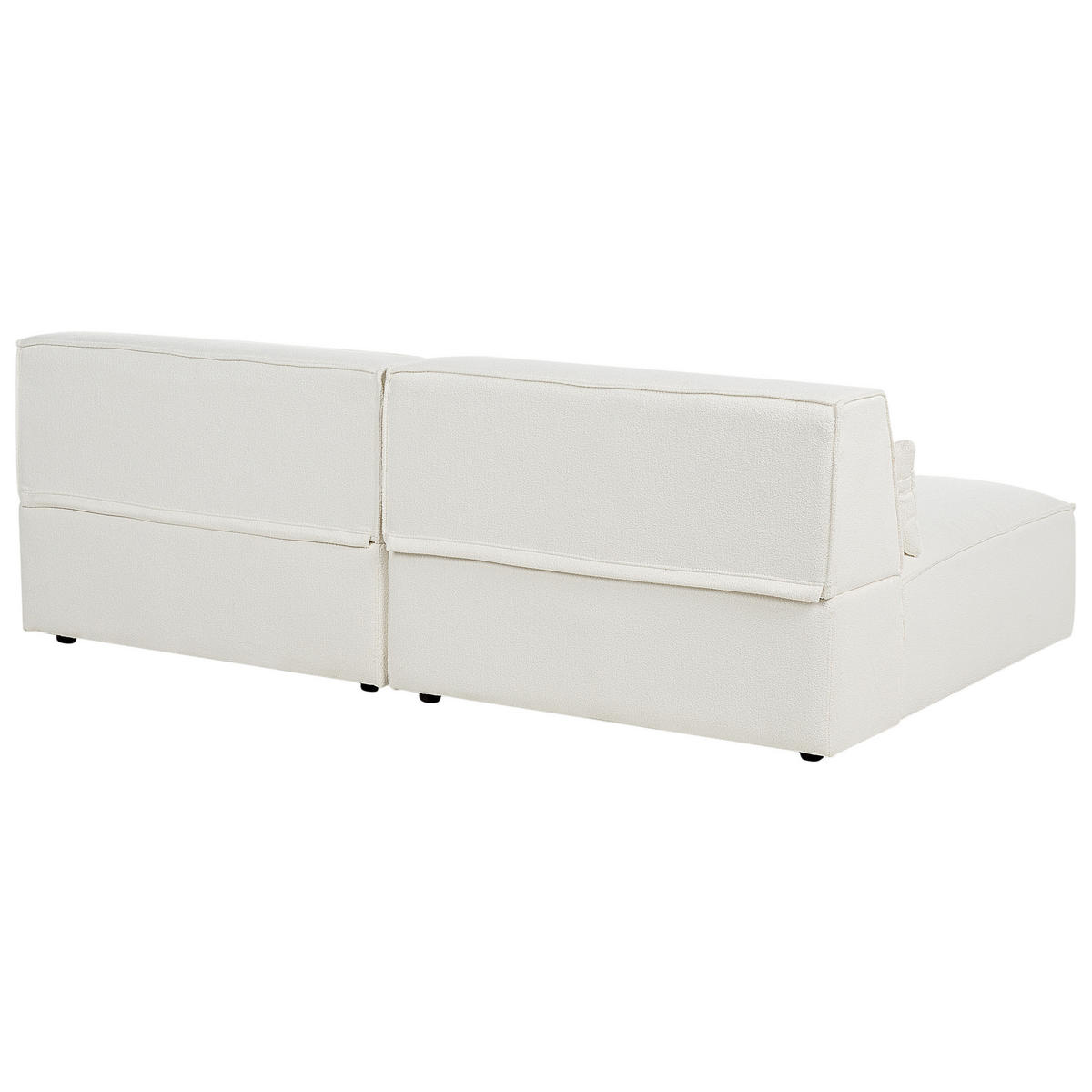 2-SITZER-SOFA Bouclé cremeweiß ohne Armlehnen Hellnar - Weiß, Textil (204/70/126cm) - Beliani