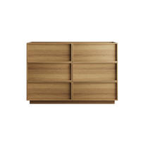 KOMMODE 115/48/78 cm in Eichefarben mit 6 Schubladen und griffloser Front - Nussbaumfarben, Holzwerkstoff (115/78/48cm) - Flora Grace