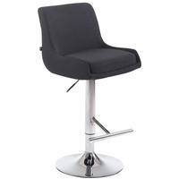 BARHOCKER Cludo, Gestell Metall in Chromoptik, Stoff Schwarz - Chromfarben/Schwarz, Textil/Metall (43/100/50cm) - TPFLiving