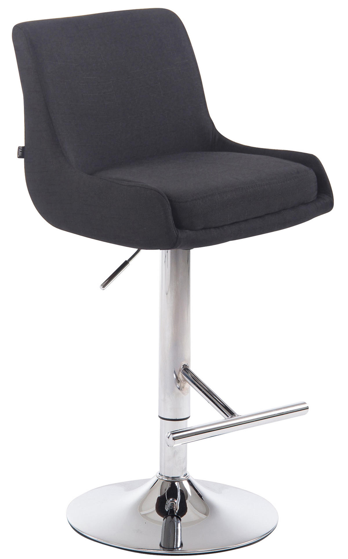 BARHOCKER Cludo, Gestell Metall in Chromoptik, Stoff Schwarz - Chromfarben/Schwarz, Textil/Metall (43/100/50cm) - TPFLiving