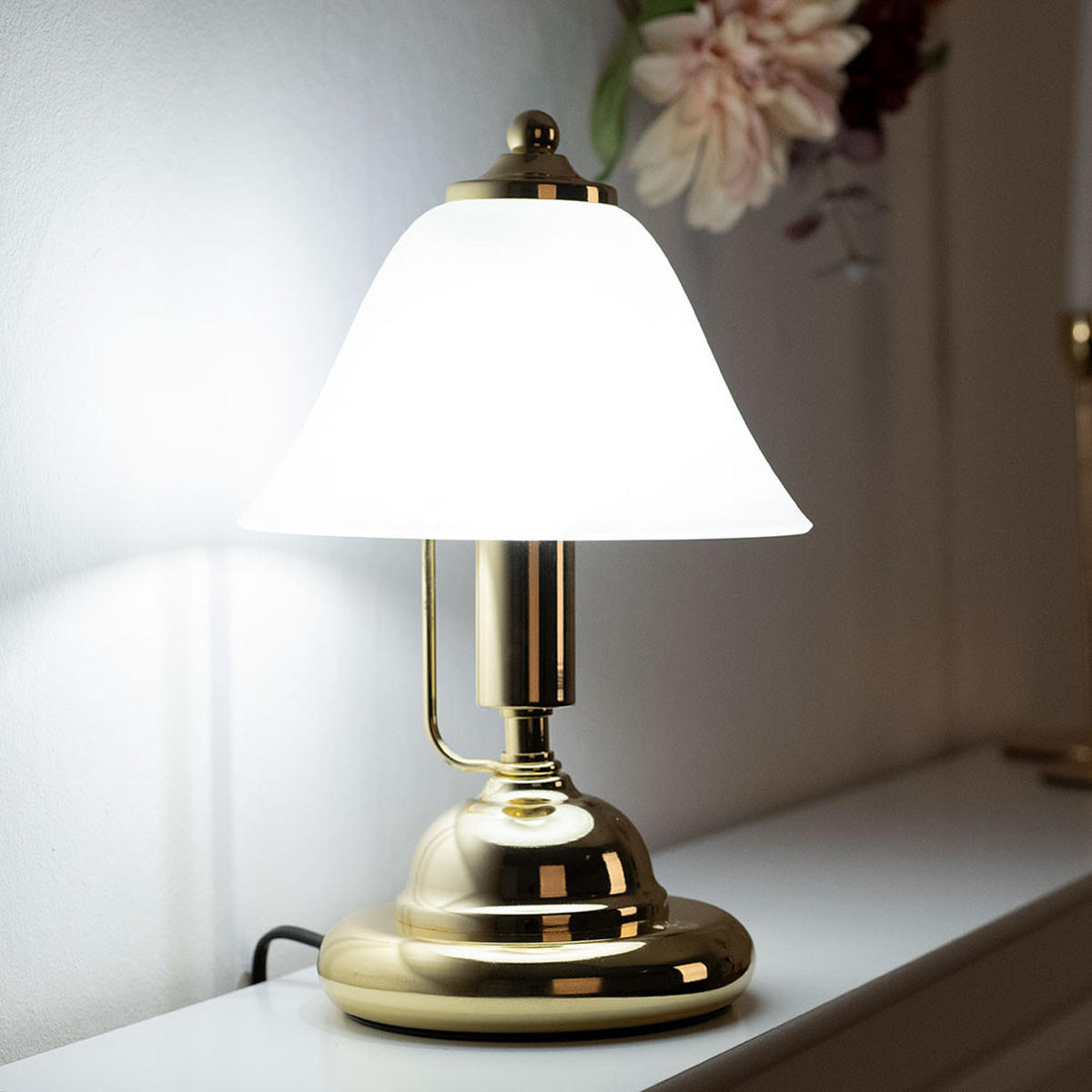 TISCHLEUCHTE Messing Glas Gold - Goldfarben, Glas (17/17/27cm) - Globo Lighting