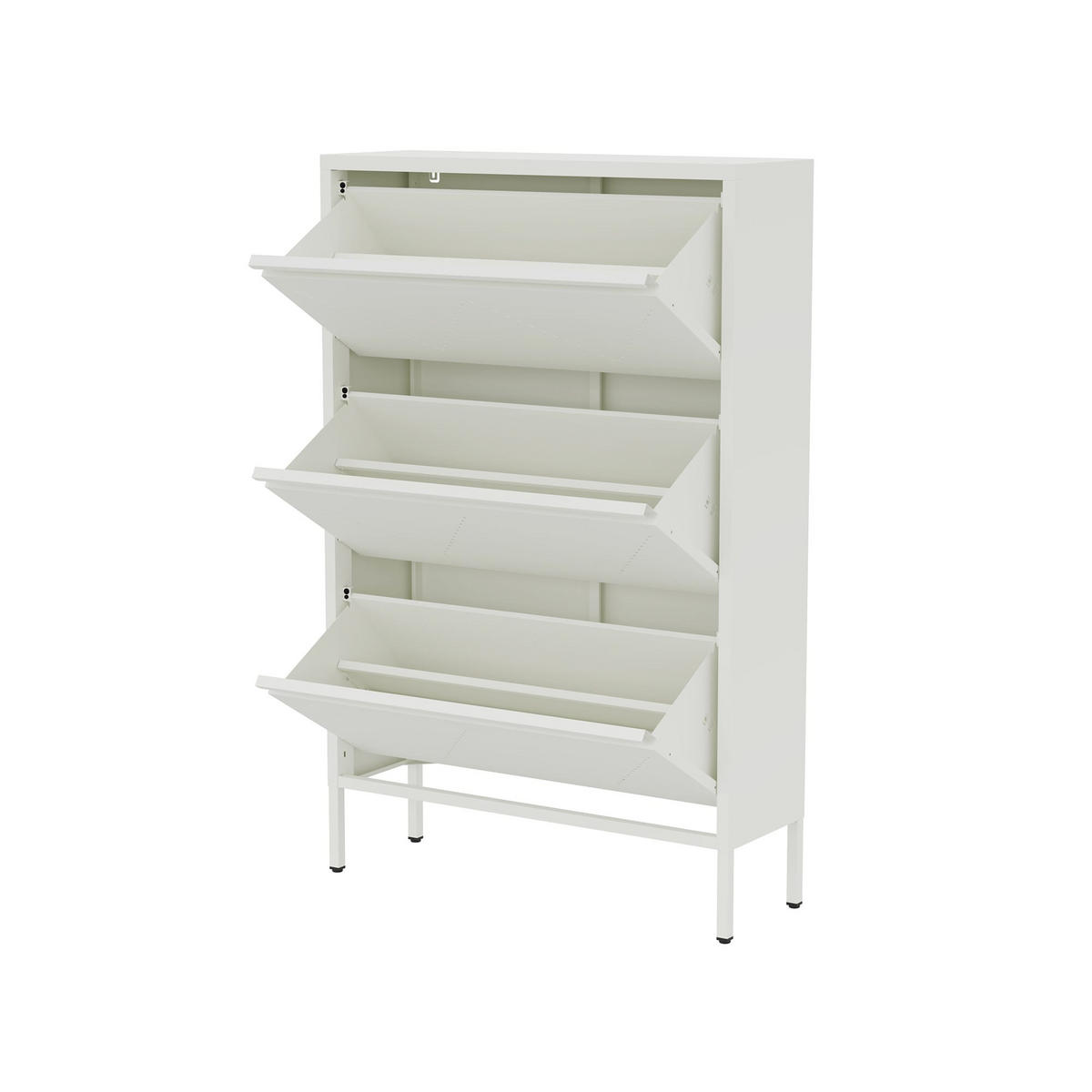 SCHUHSCHRANK 3 Türen Weiß 80/26/125 - Weiß, Metall (80/125/26cm) - Mobili Rebecca