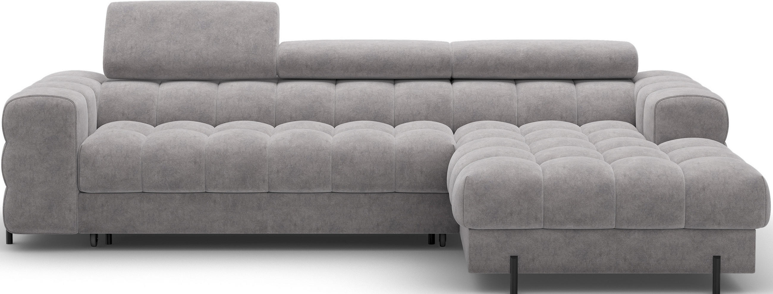 ECKSOFA FELRO mit Schlaffunktion, Bettkasten & verstellbaren Kopfstützen – Modernes Premium-Ecksofa in L-Form - Grau, Kunststoff (181/285cm) - Wohnideebilder