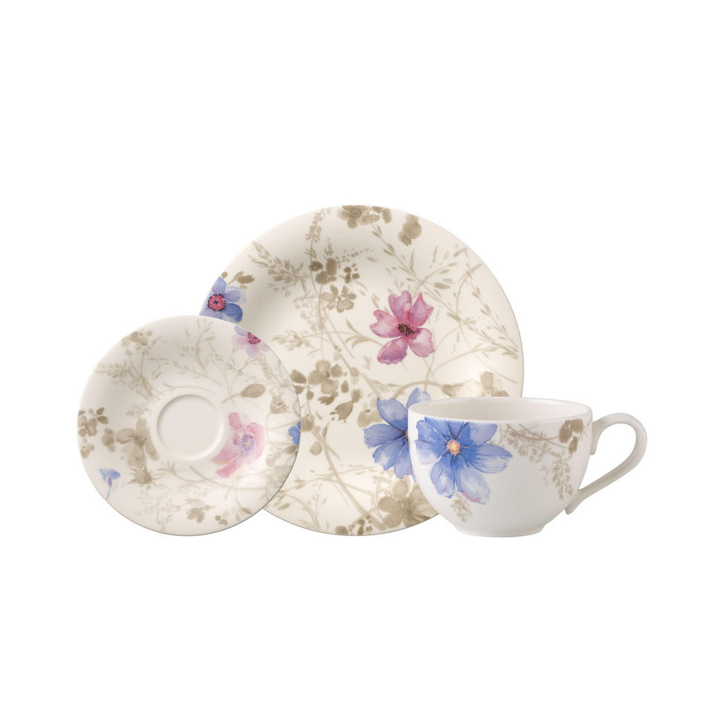 KAFFEESERVICE Mariefleur Gris Basic bunt 18er Set - Multicolor, Keramik (1/1/1cm) - Villeroy & Boch