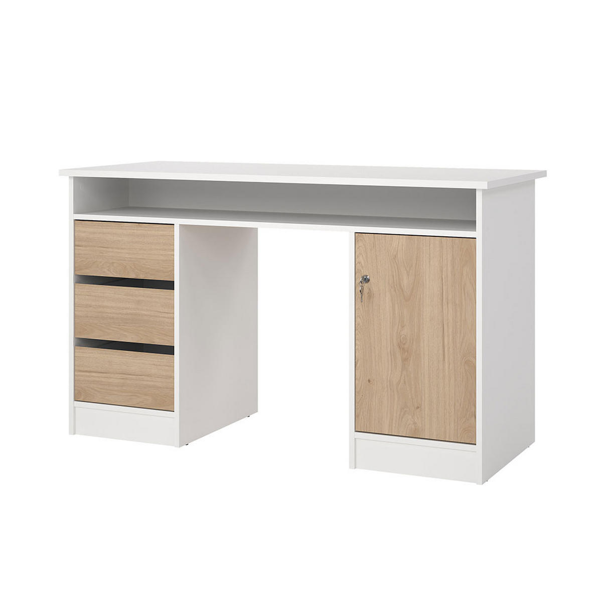 SCHREIBTISCH, FunctionPlus, Weiß, Holzwerkstoff, 126 x 55 x 76 cm - Weiß, Holzwerkstoff (55/126/76cm) - ebuy24