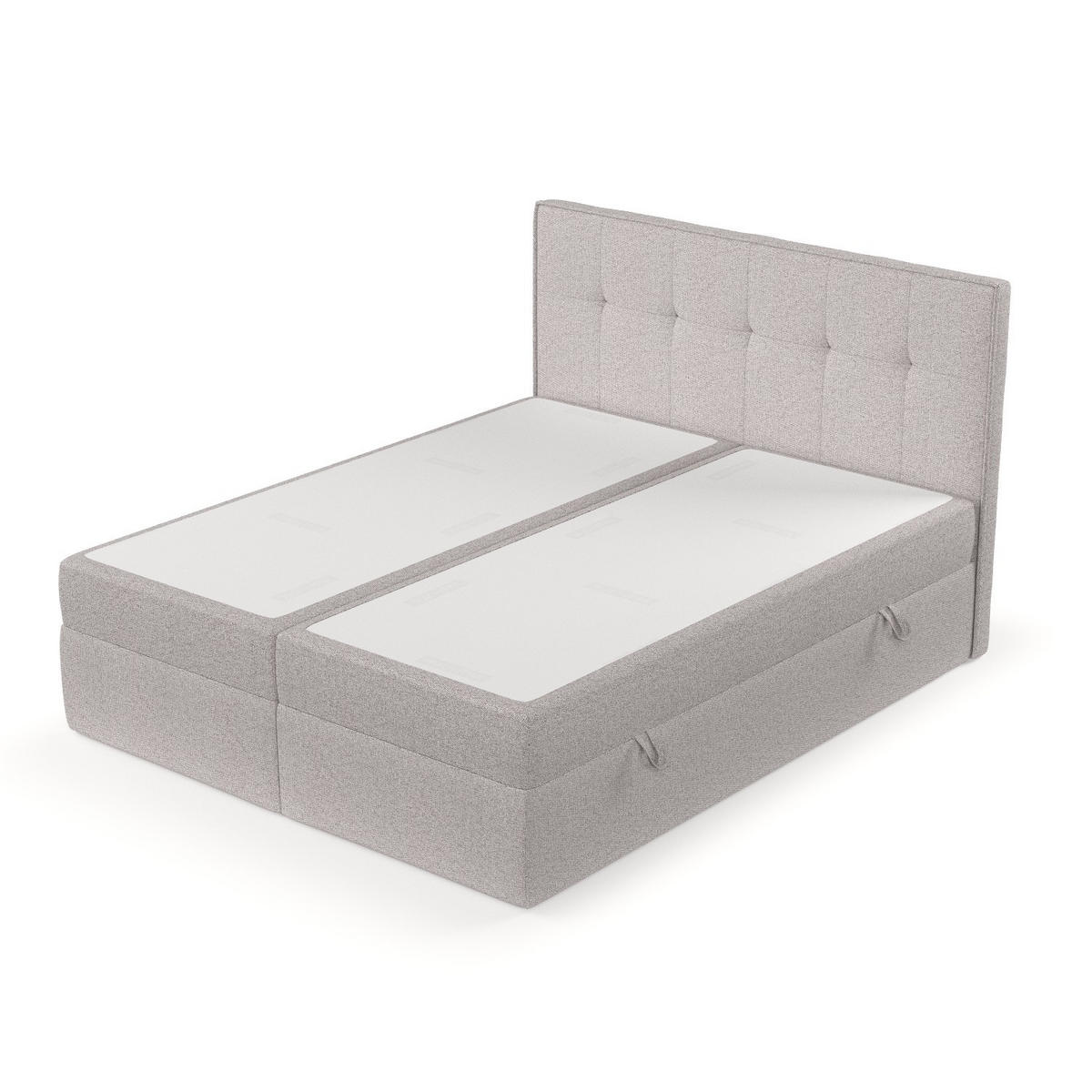 BOXBETT Mireo 140/200 cm Beige im Riva Stoff - Beige/Schwarz, Holz/Holzwerkstoff (140/200cm) - AltaBeds