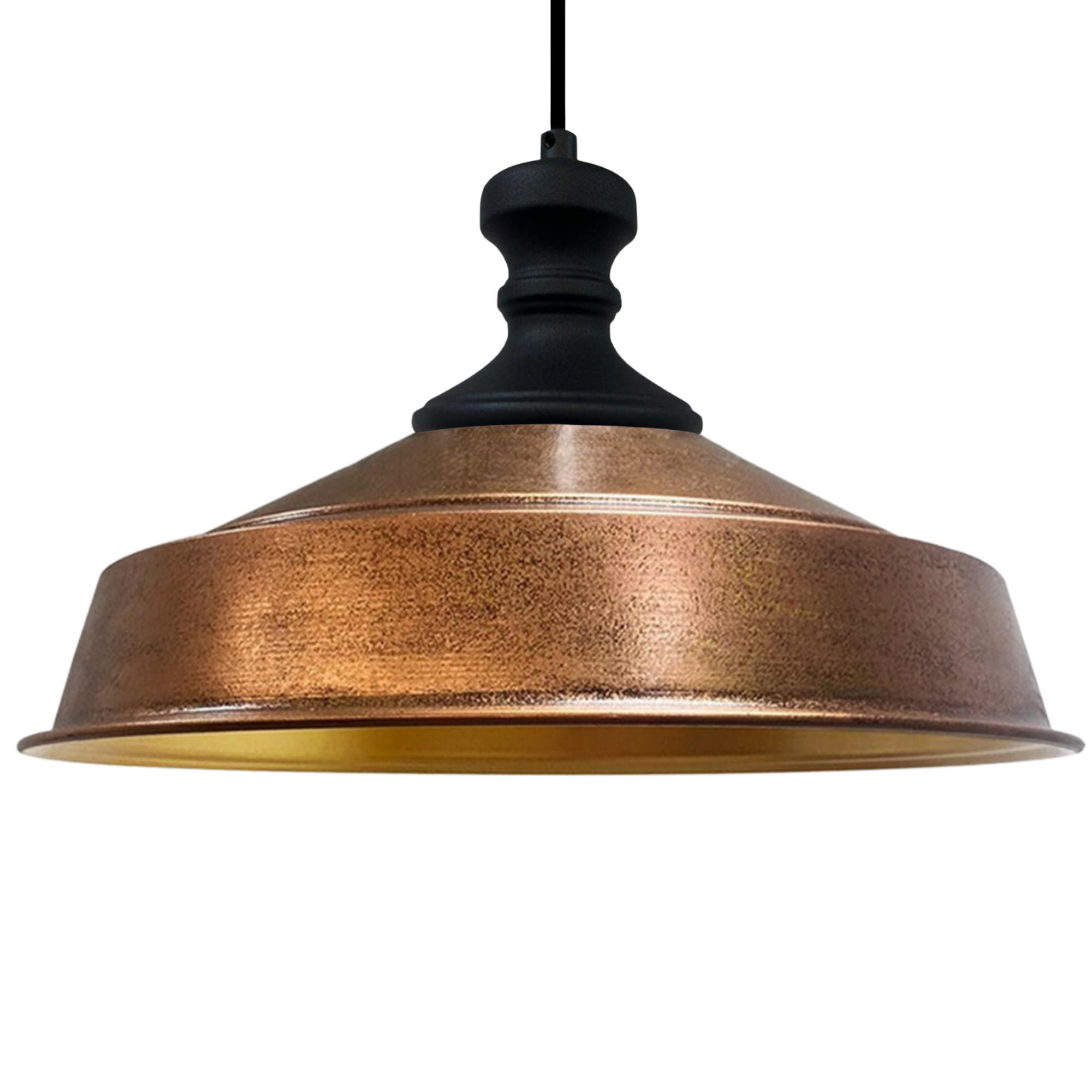 PENDELLEUCHTE Asletl Schwarz-Knob 41/28 cm - Goldfarben/Kupferfarben, Metall (41/28cm) - Bamyum