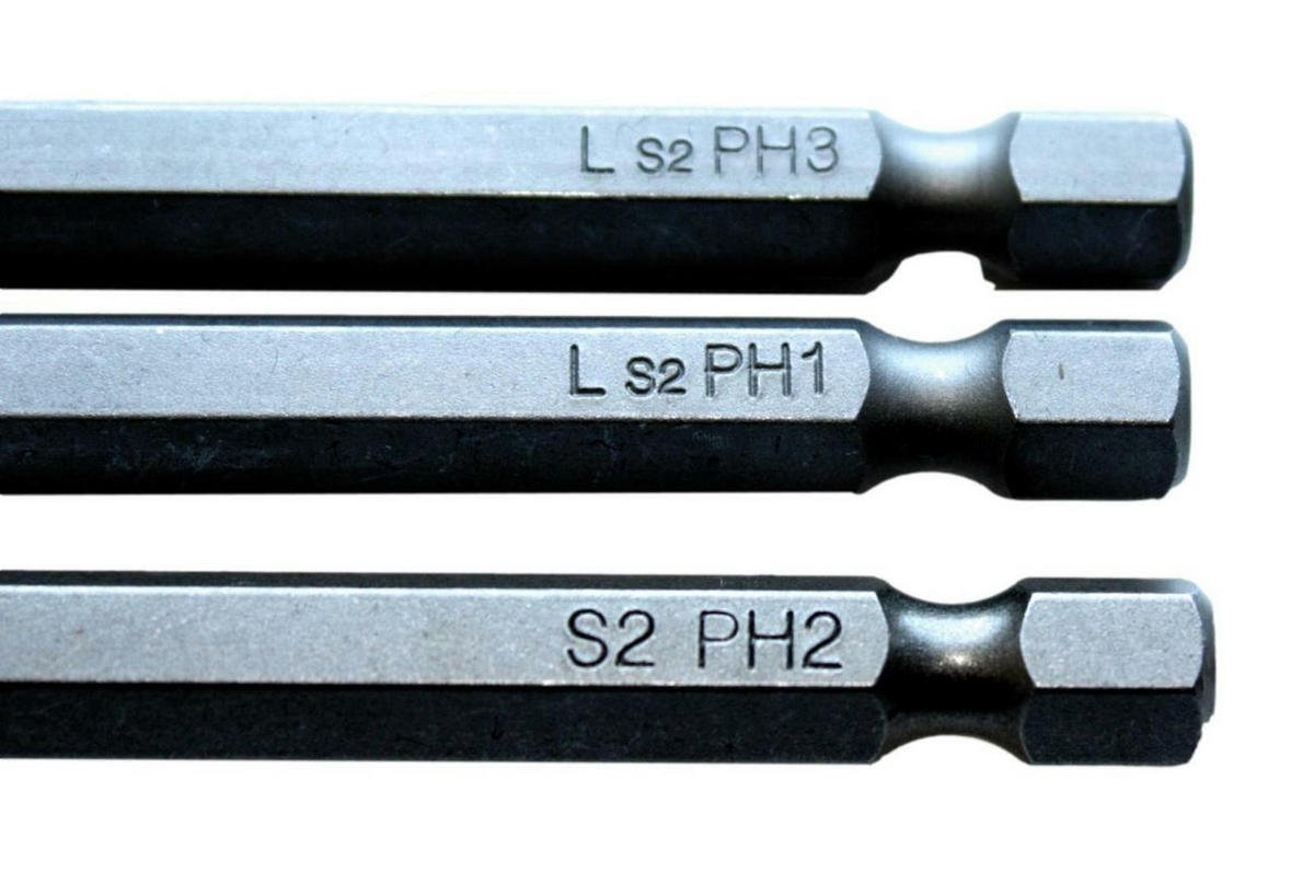 BIT-SET PH1, 150mm Lang, S2 Stahl, 1/4 Zoll - Silberfarben, Metall (15/1/1cm) - BONI-SHOP