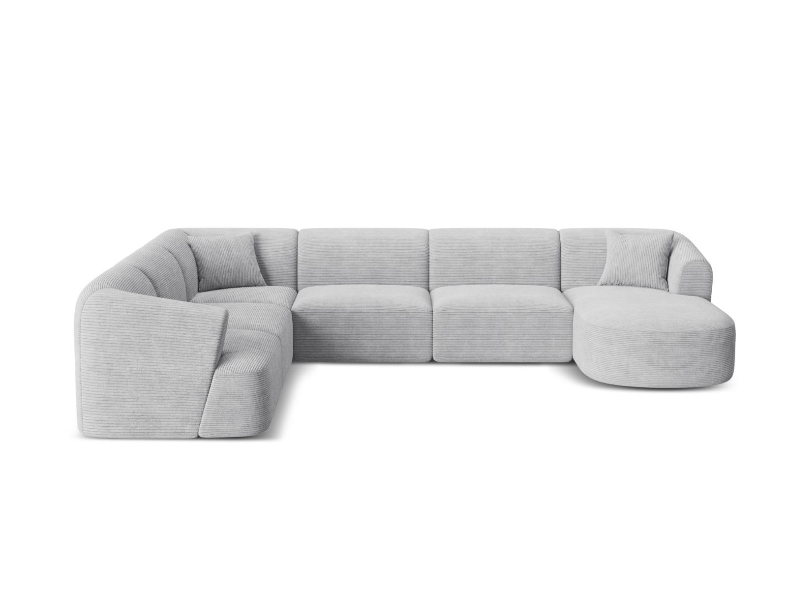 Cosmopolitan Design Modulares-Panoramasofa Silber 255x70x330 cm