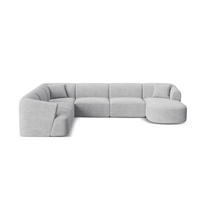 MODULARES-PANORAMASOFA links Campi aus Cord silber 7 Sitzplätze - Silberfarben, Textil (255/70/330cm) - Cosmopolitan Design