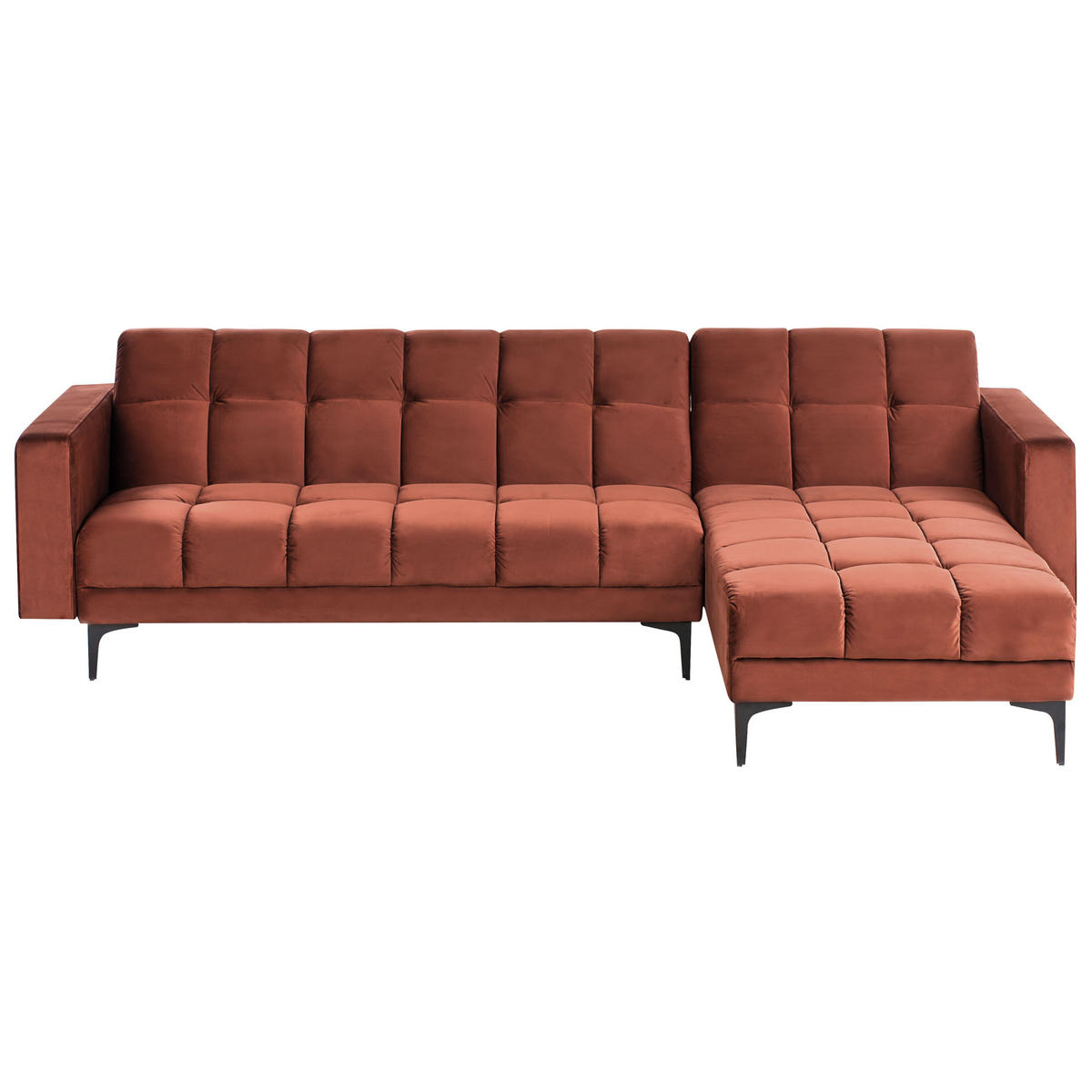 MODUL-ECKSCHLAFSOFA 233/105 cm Hellrot Alnes - Hellrot/Schwarz, Textil (148/77/266cm) - Beliani