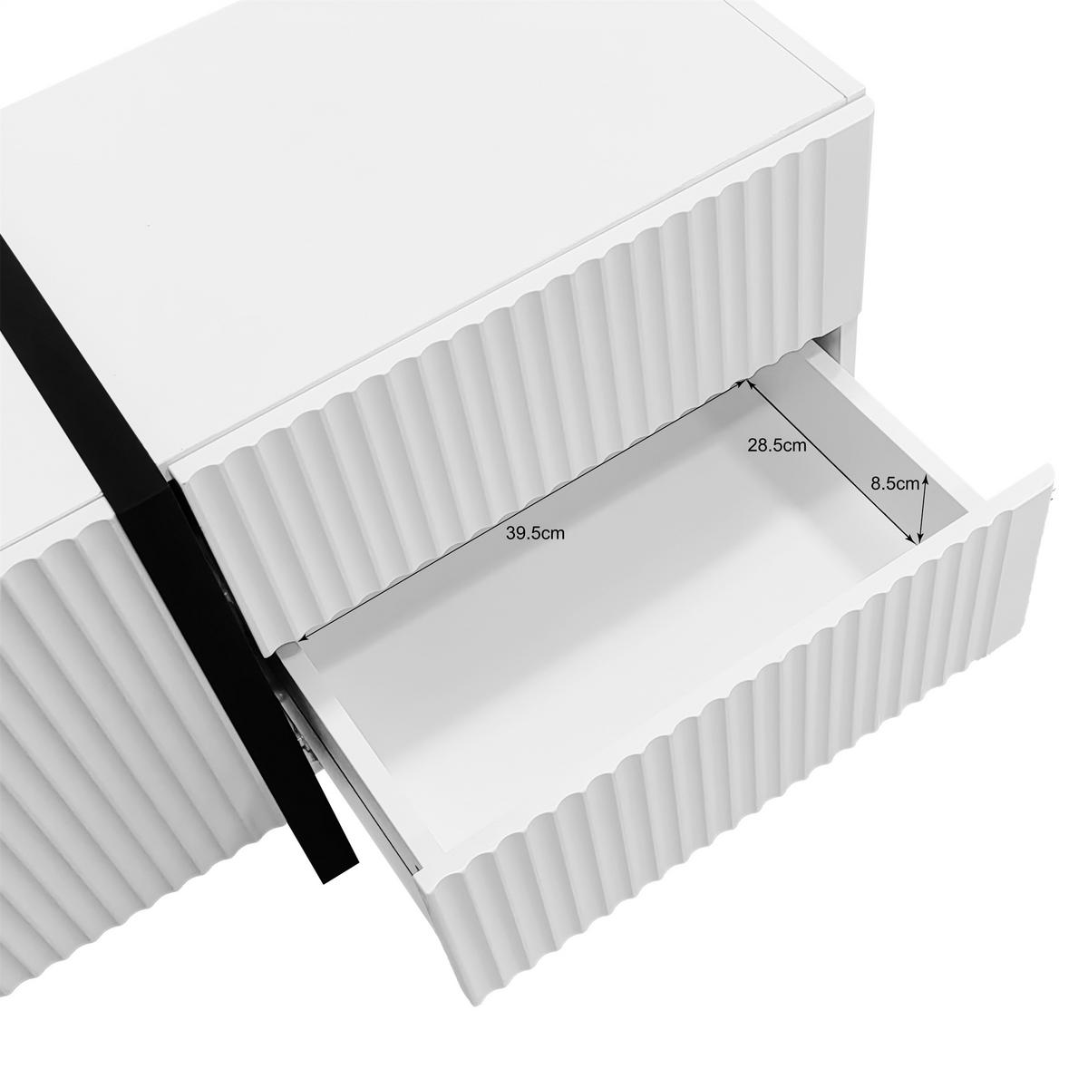 TV-SCHRANK Schwarz/Weiß 190/35/45 cm, 3 Türen, 2 Schubladen, Soft-Close - Schwarz, Holzwerkstoff (190/45/35cm) - PANGIVO