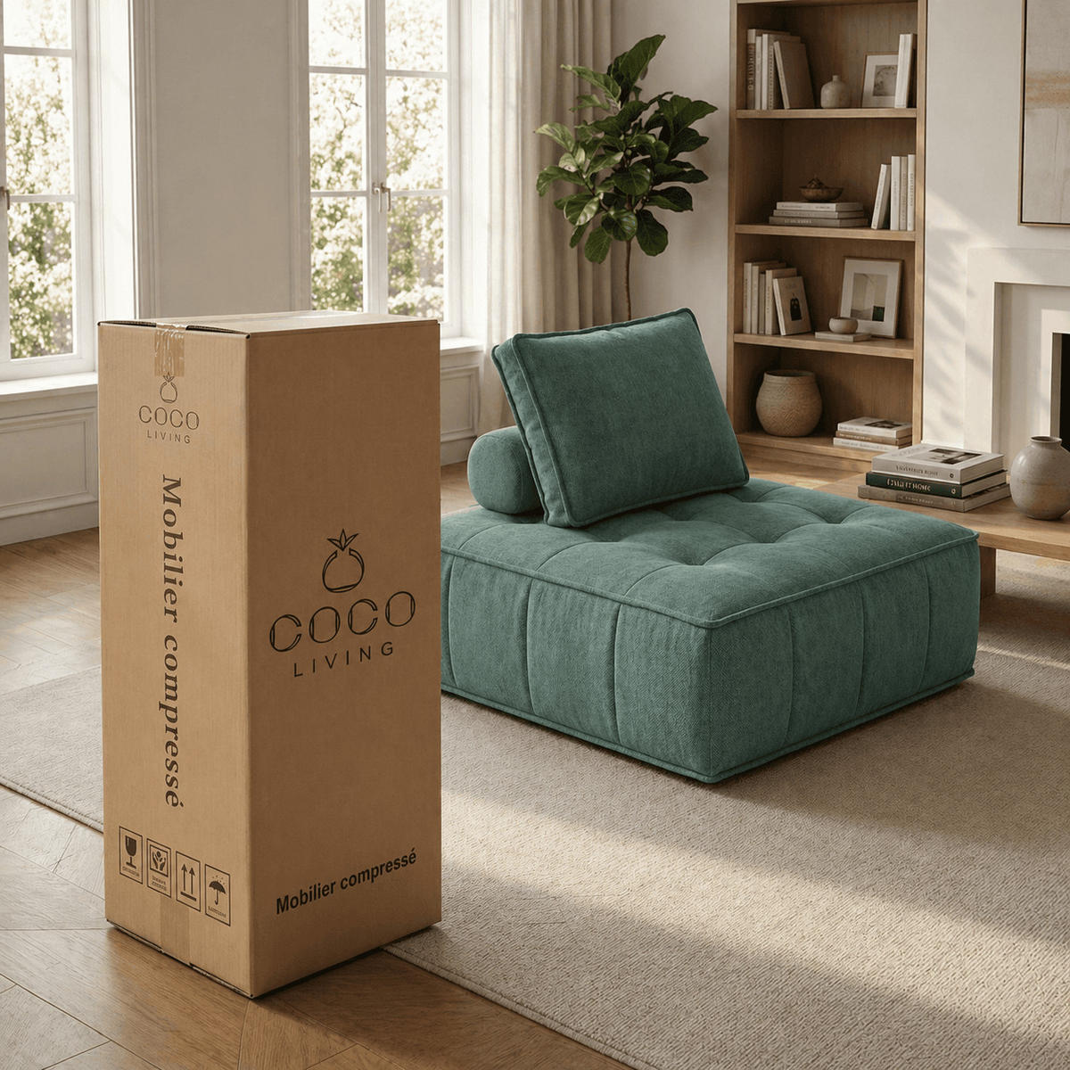 SESSEL Zen Salbei 1-Sitzer - Salbeigrün, Textil (100/75/100cm) - COCO Living