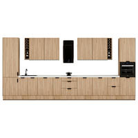 KÜCHENZEILE 515 cm - Sorento KS6-M515 - in Sonoma Eiche - Schwarz/Sonoma Eiche, Holz/Metall (515/247/58cm)