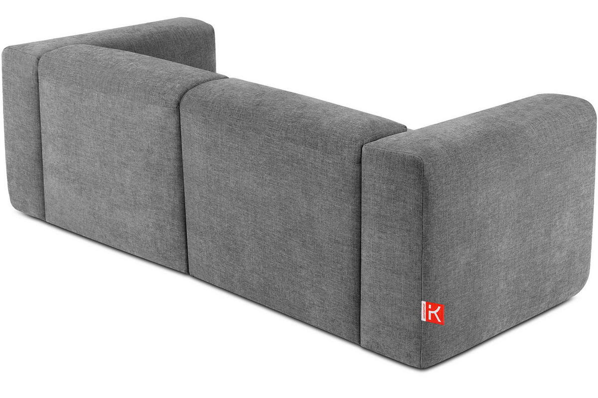 2,5-SITZER-MODULSOFA BUFFO mit extrem weicher und bequemer Sitzfläche, Gewebestoff, hell aschfahl - Hellgrau/Grau, Textil (250/73/96cm) - KONSIMO®