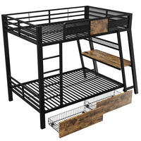 ETAGENBETT 90/200 cm DE-32591 Gaming-Design mit LED Schwarz - Schwarz, Metall (90/200cm) - ComfortXL