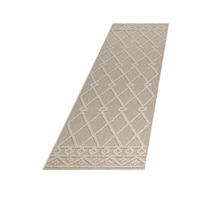 TEPPICH Outdoor Flachgewebe Berber-Muster Polypropylen Terrasse Beige Läufer 80x250 - Beige, Textil (80/250cm) - KADIMA DESIGN