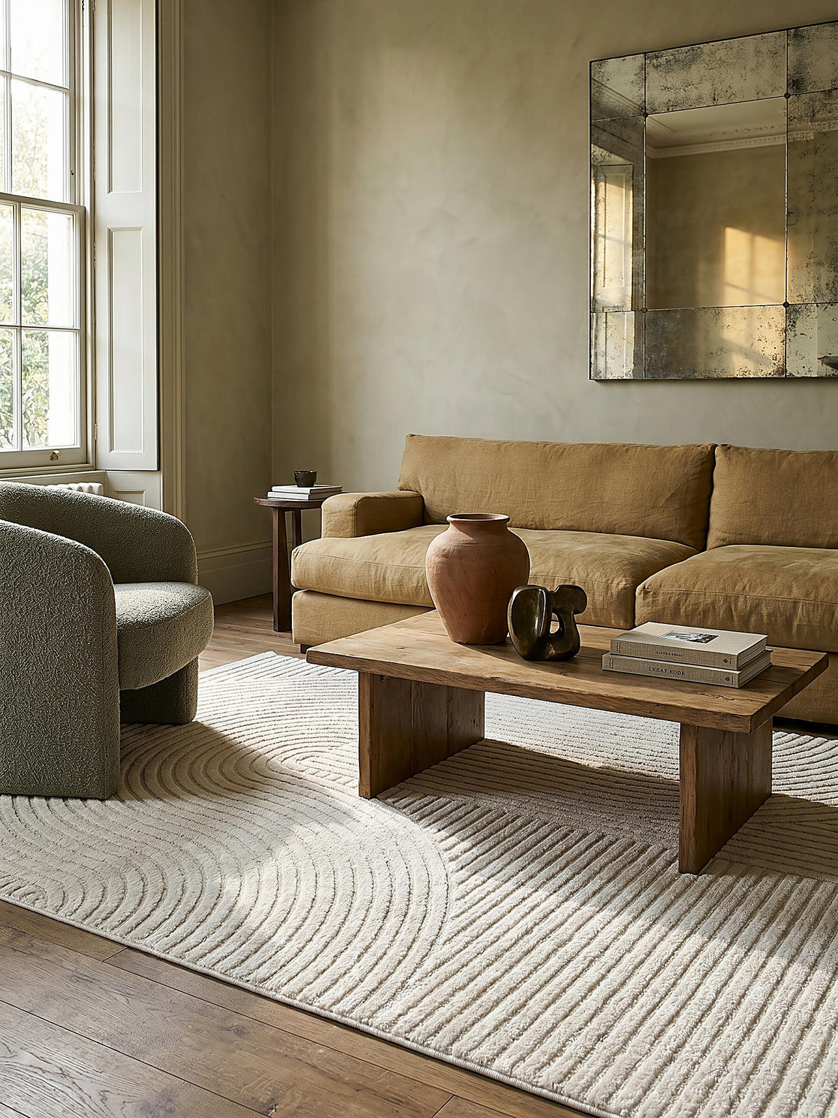 KURZFLORTEPPICH Geometrisch CETINA Polypropylen Creme 300 x 400 cm - Beige, Textil (300/400cm) - KADIMA DESIGN