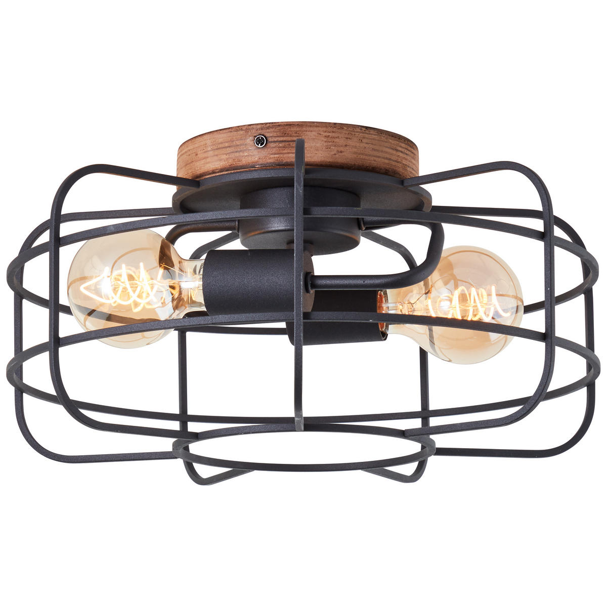 DECKENLEUCHTE Gwen 99707/66 - Schwarz, Holz (40/40/20cm) - Brilliant