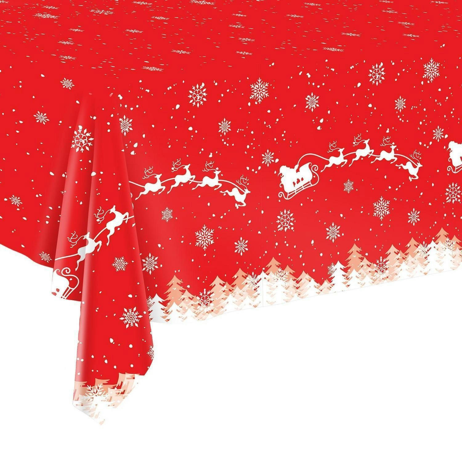 TISCHDECKE Weihnachten 2 Stück 274 x 137 cm - Rot, Kunststoff (274/137/1.5cm)