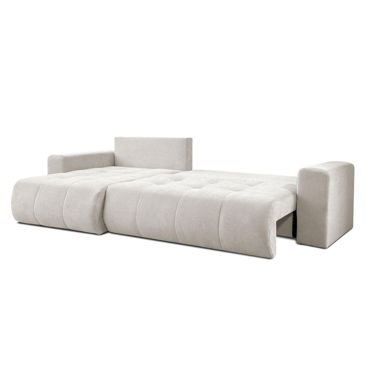 ECKSOFA Gepolstertes CLOUD mit Schlaffunktion und Bettkasten, Wind 05 - Naturfarben, Textil (277/143cm) - Lookway