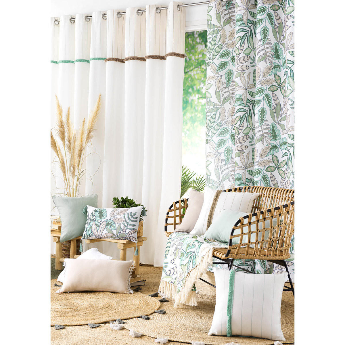 ZIERKISSEN Alizee 40/40 cm - Weiß, Naturmaterialien (40/40cm) - Douceur d´intérieur
