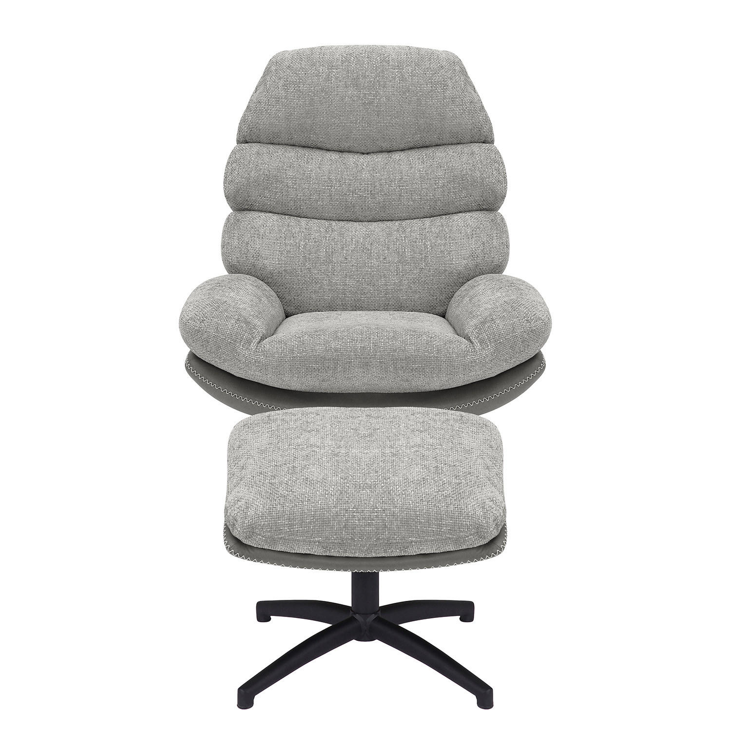 RELAXSESSEL - Schwarz/Grau, Textil/Metall (78/102/90cm) - home24