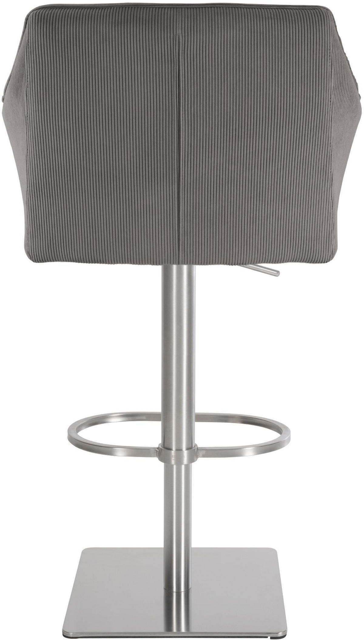 BARHOCKER Cord Taupe - Taupe/Edelstahlfarben, Textil/Metall (64/88/45cm) - CLP