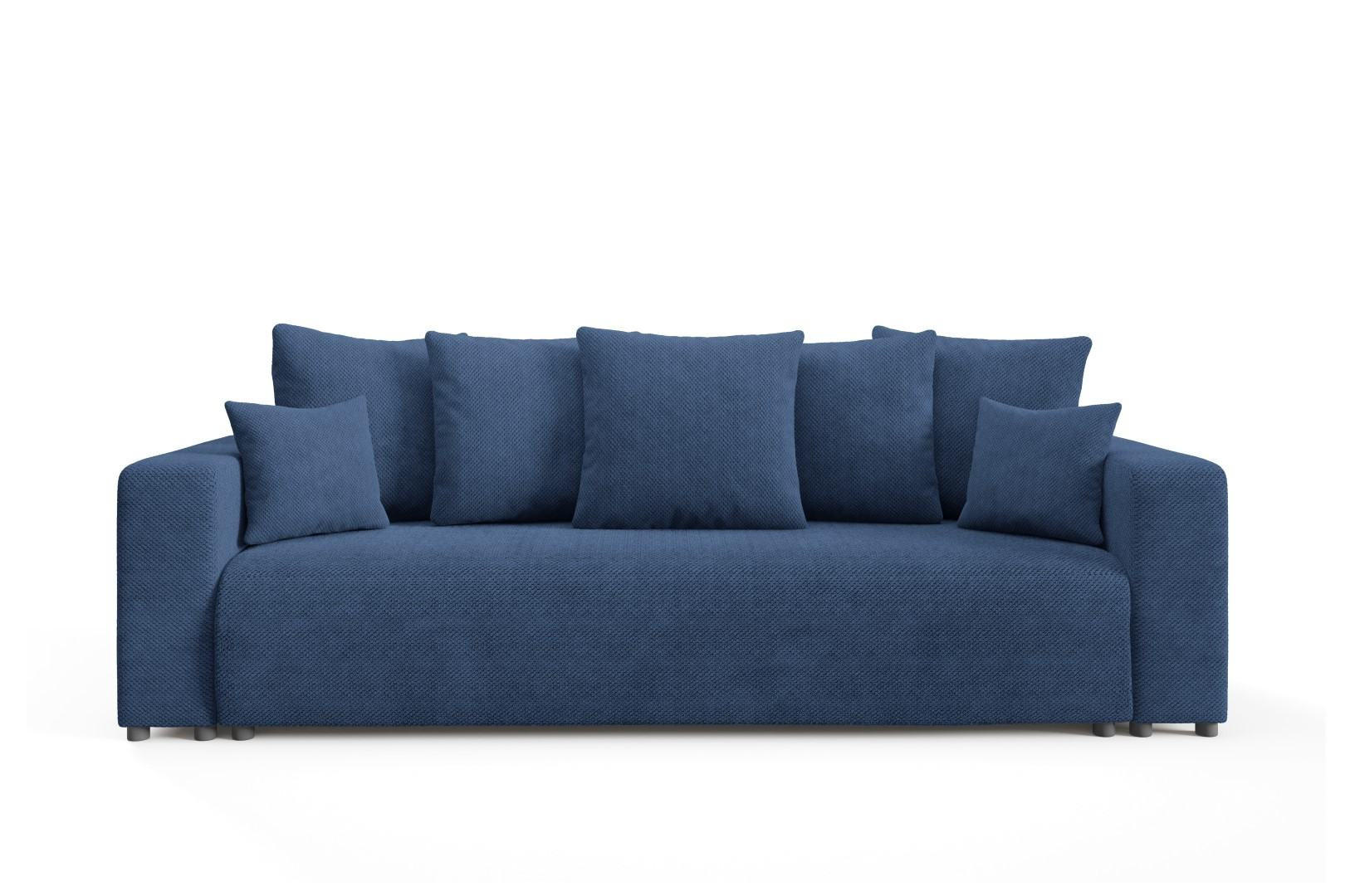 SCHLAFSOFA mit Bettkasten Blau - Dunkelblau, Textil (247/88/93cm) - Furnisell