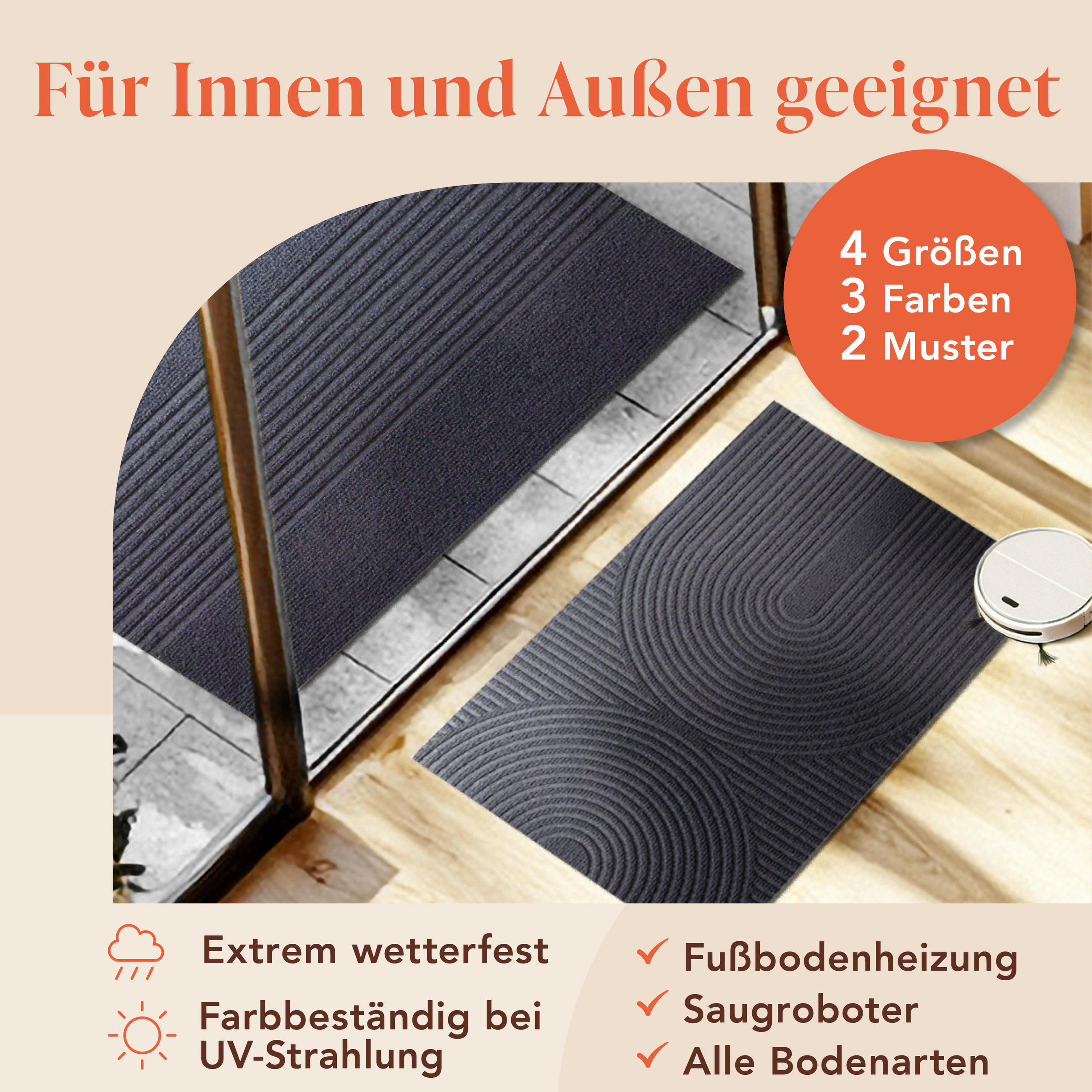 FUSSMATTE 60/90 cm Anthrazit - Anthrazit, Textil (60/90cm) - Blumtal