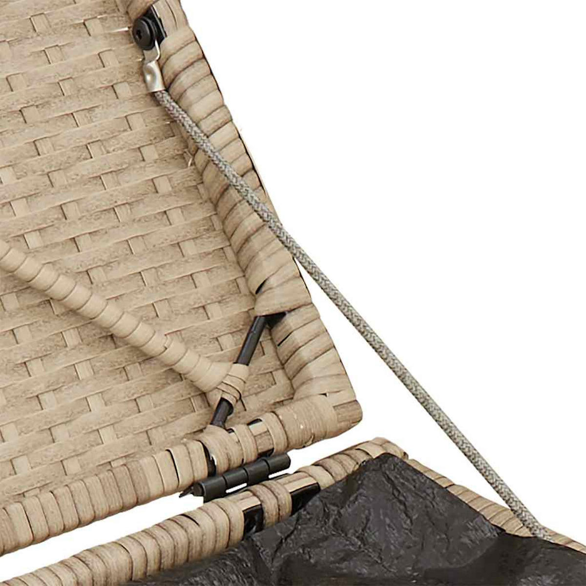 GARTENHOCKER Mit Kissen 2 Stk. Beige 40/40/43 Cm Poly Rattan - Creme, Kunststoff (40/43/40cm) - vidaXL