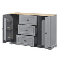 SIDEBOARD 126/40/86 cm grau aus MDF mit Schubladen und Türen - Grau, Holzwerkstoff (40/86/126cm) - OKWISH