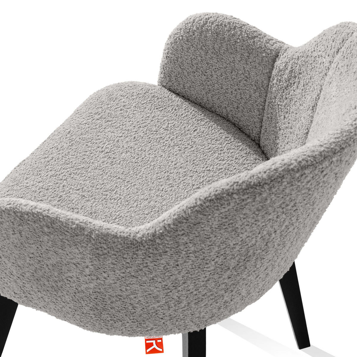 POLSTERSTUHL LONIS Esszimmerstühle 2er Set - Hellgrau/Schwarz, Holz/Textil (55/82/54cm) - KONSIMO®