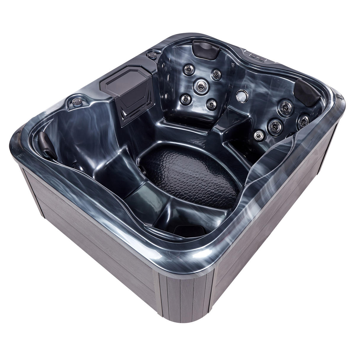 WHIRLPOOL Grau ArceIia - Grau, Kunststoff (215/80/180cm) - Beliani