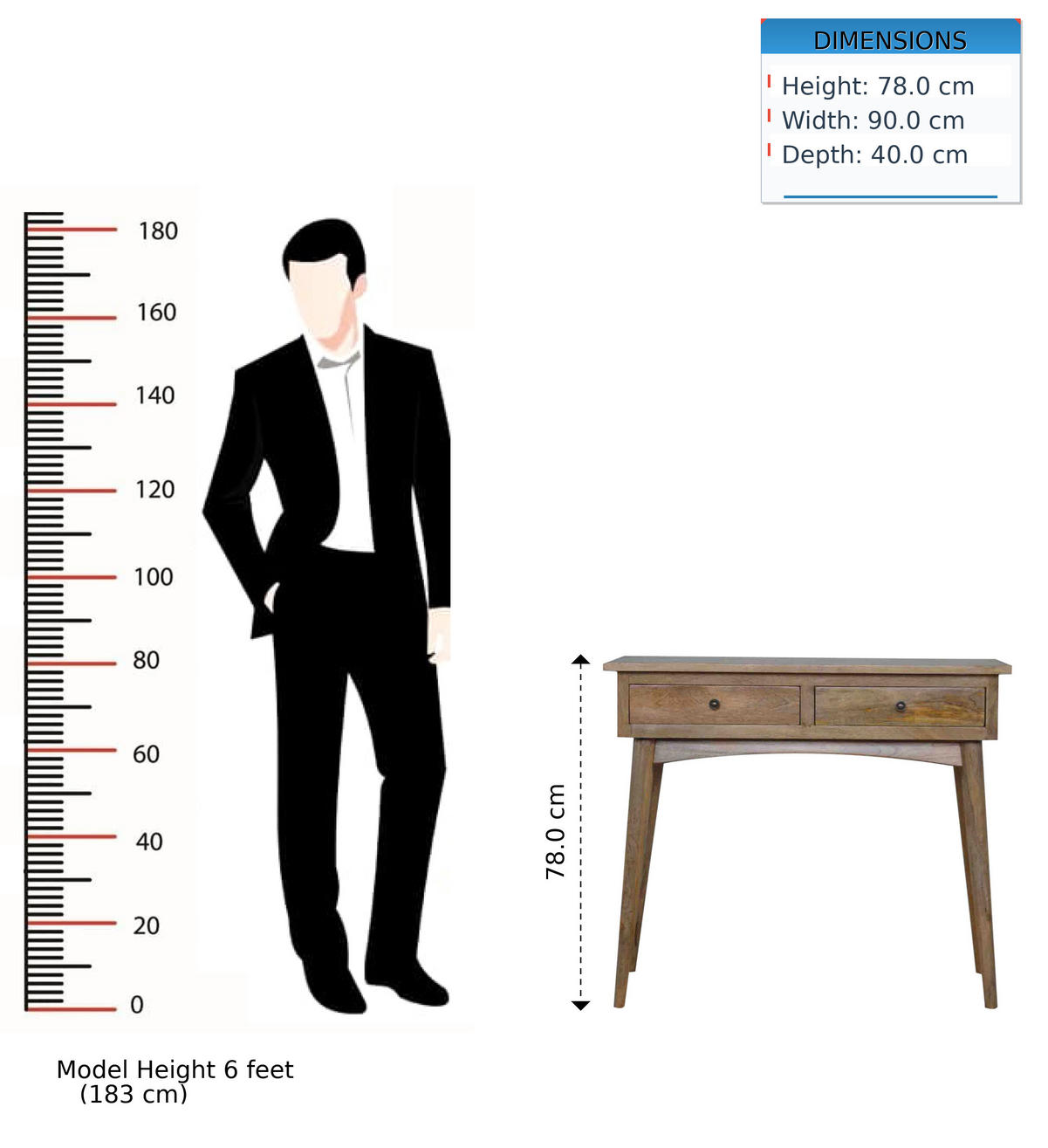 KONSOLENTISCH Für den Flur, 2 Schubladen, Nordische Beine, Braun - Beige/Messingfarben, Holz/Metall (40/90/78cm) - Artisan Furniture