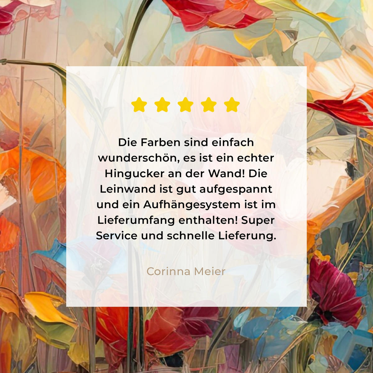 LEINWANDBILD Blumen - Aquarell - Kunst - Botanisch - Natur 90x90 cm - Orange, Textil (90/90cm) - MuchoWow
