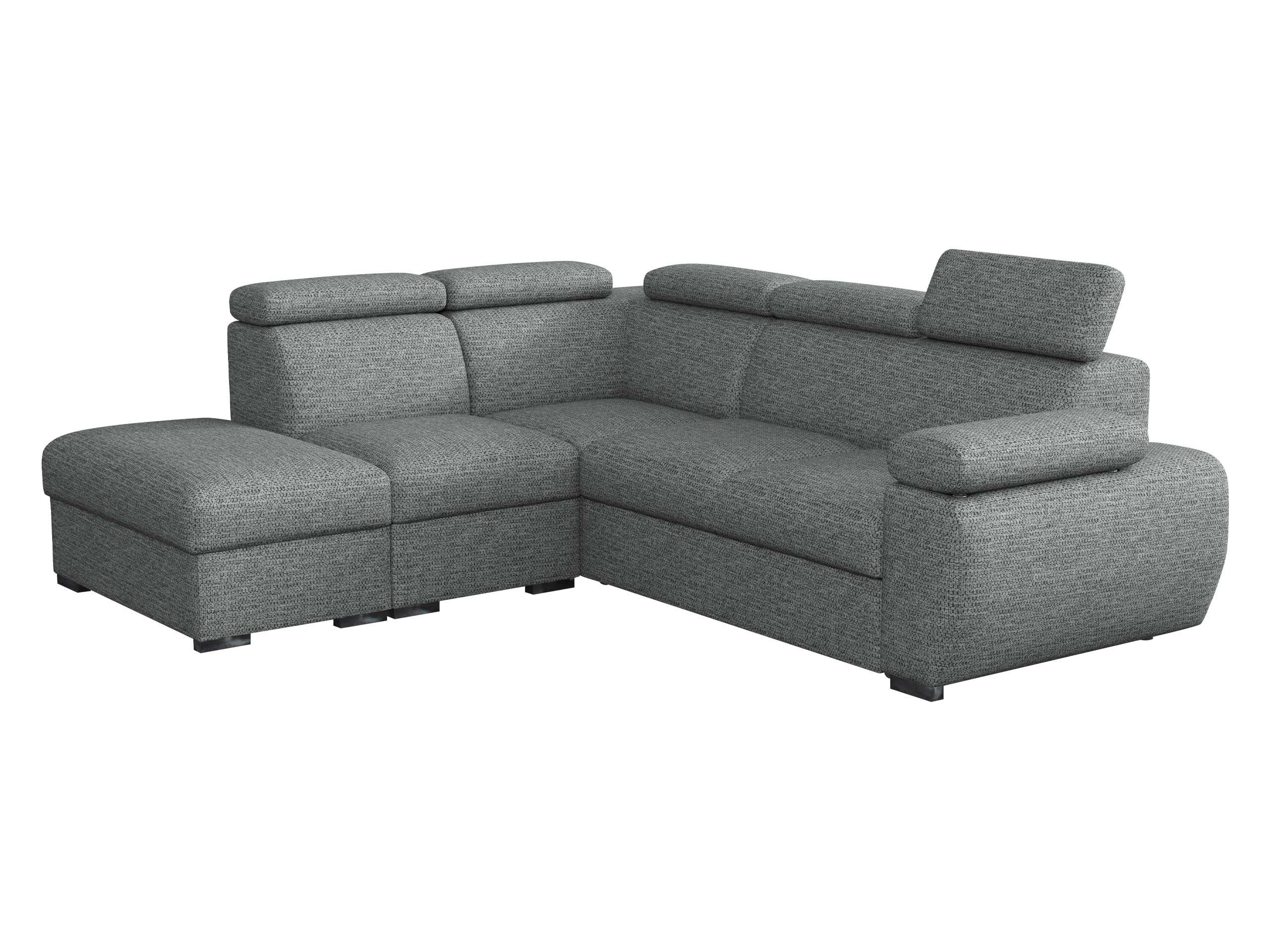 ECKSOFA Boston 2RR1P, Seite: Links PUFAP+R+1P(65)+2R - Silberfarben/Graphitfarben, Holz/Textil (260/230cm) - MIRJAN24