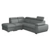 ECKSOFA Boston 2RR1P, Seite: Links PUFAP+R+1P(65)+2R - Silberfarben/Graphitfarben, Holz/Textil (260/230cm) - MIRJAN24