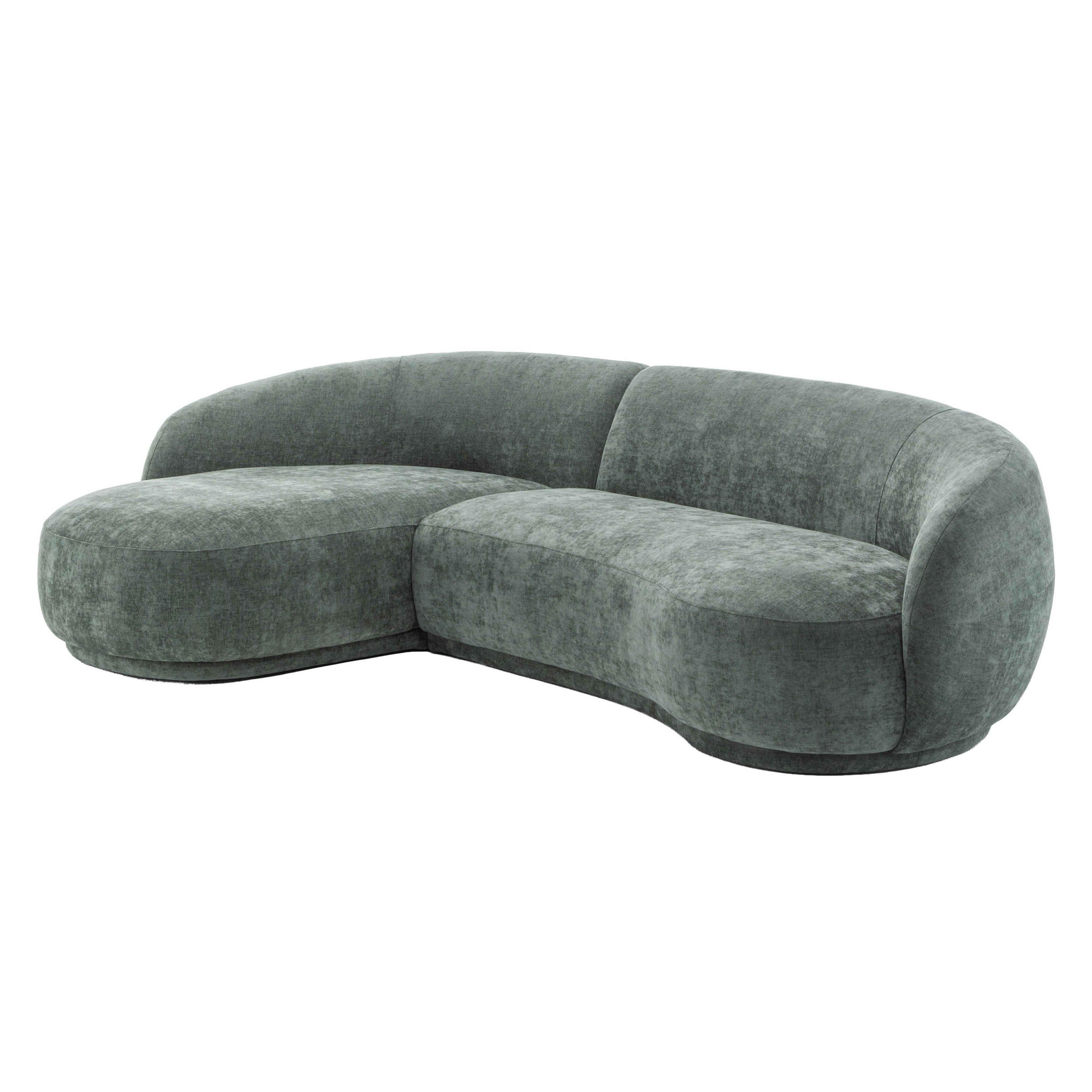 RECHTECKSOFA LINKS Harper 3er-Set, Grün - Grün, Holz/Textil (277/120cm) - Oviala