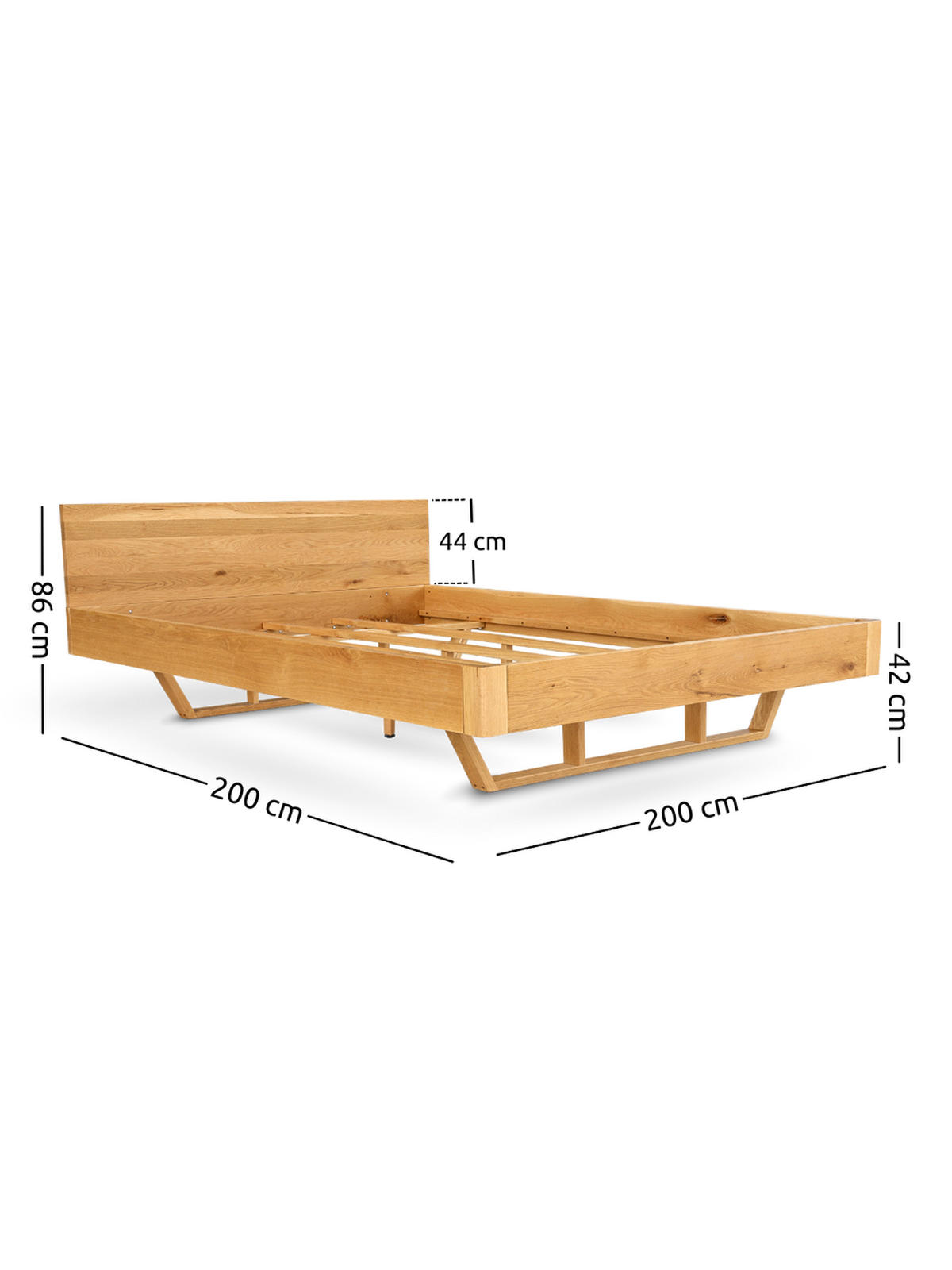 MASSIVHOLZBETT 200 cm x 200 cm - Eichefarben, Holz (200/200cm) - holz4home