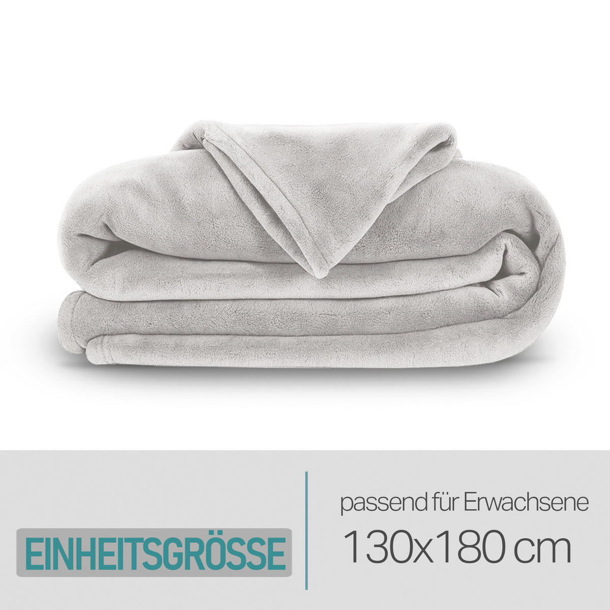 KUSCHELDECKE MIT ÄRMELN 130 x 180 cm Grau - Hellgrau, Textil (180/130cm)