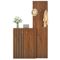 GARDEROBE 115/38,5/191,5 cm Nussbaum aus MDF mit Schuhschrank - Walnussfarben, Holzwerkstoff (115/191.5/38.5cm) - OKWISH