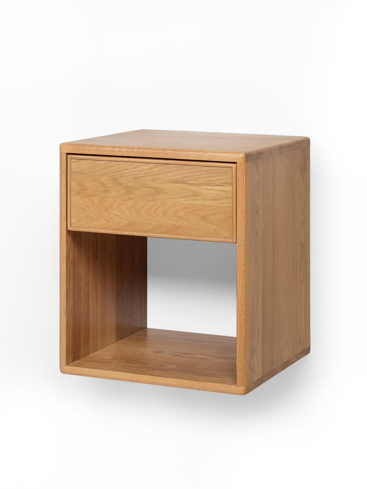 WANDNACHTTISCH Helene aus Eiche mit Schublade – Natur - Beige, Holz (40/46/38cm) - WOODEK