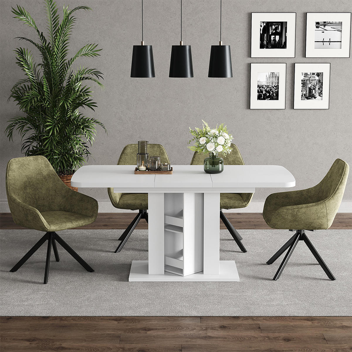 ESSTISCH Fenaro Weiß 120 x 80 cm - Weiß, Holzwerkstoff (80/120/76cm) - Vicco