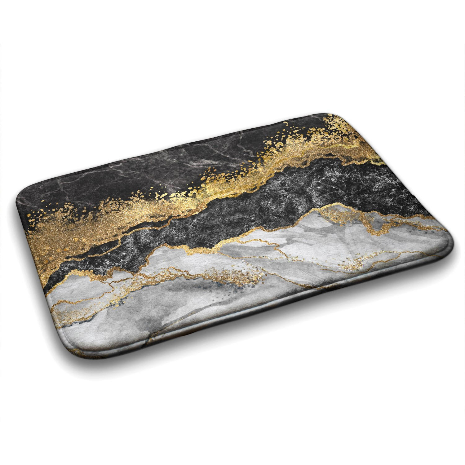 BADTEPPICH 90x60 cm Goldener Marmor - Goldfarben, Textil (90/60cm) - TULUP