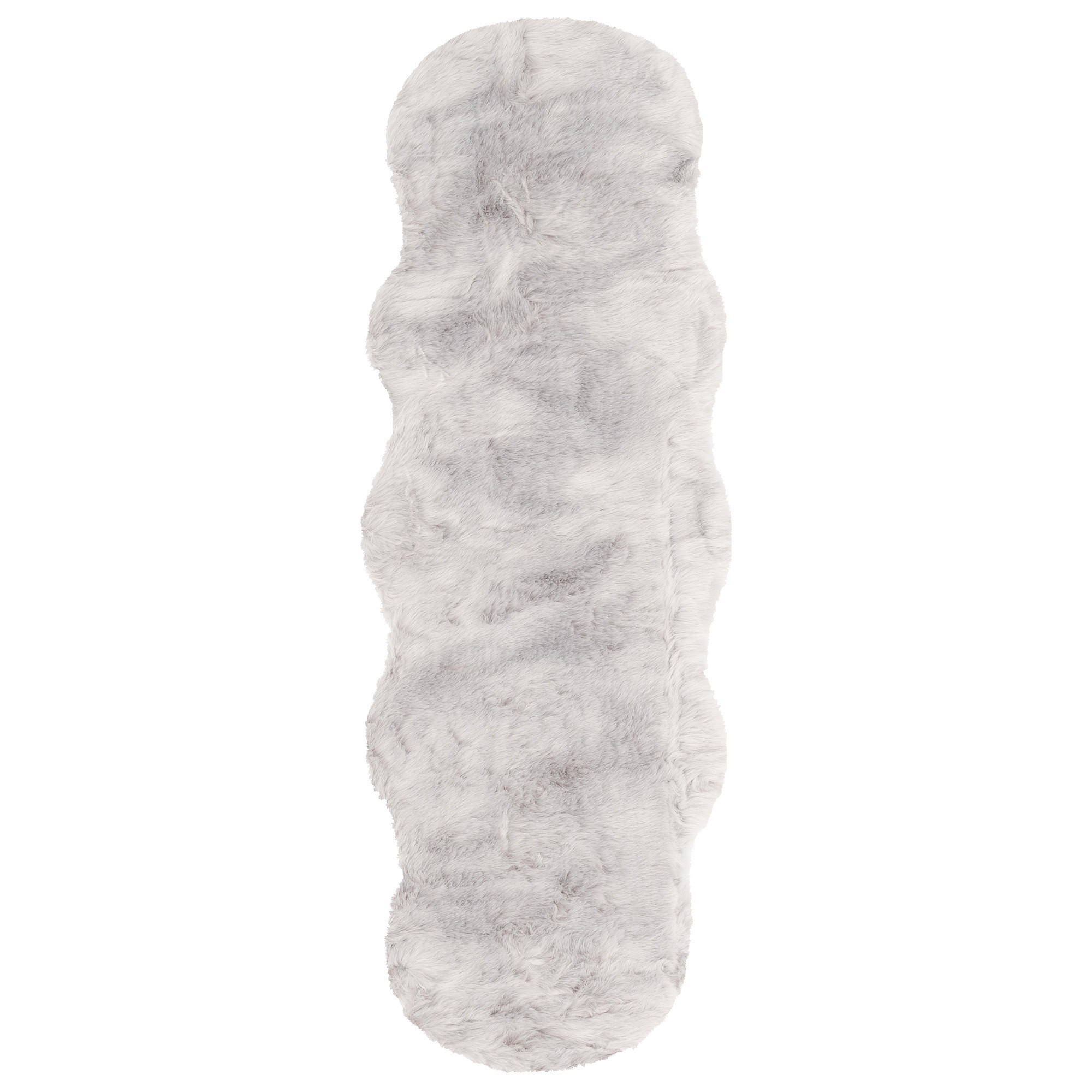 LUXUS SUPER SOFT FELLTEPPICH ASPEN MELIERT SHAPE XL - Hellgrau, Textil (55/160cm) - Pergamon